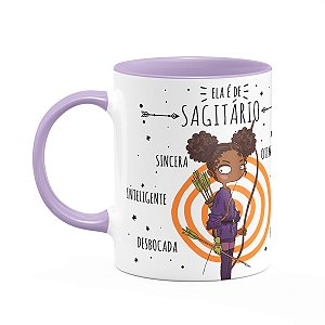Caneca Signos Cartoon - Ela é de Sagitário - B-lilac - M2