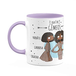 Caneca Signos Cartoon - Ela é de Gêmeos - B-lilac - M2