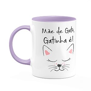 Caneca Pets - Mãe de gato, gatinha é! B-lilac - 325ml