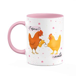 Caneca Divertida Amizade - Fofoca? Aceito - B-pink