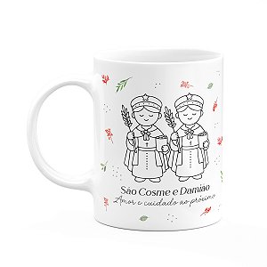 Caneca Religiosa Santinhos - São Cosme e Damião - 325ml
