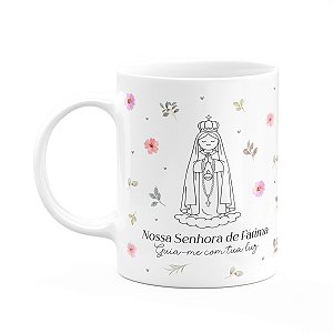 Caneca Religiosa Santinhos - Nossa senhora de Fátima - 325ml