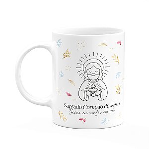 Caneca Religiosa Santinhos - Sagrado coração de Jesus