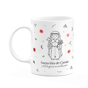 Caneca Religiosa Santinhos - Santa Rita de Cássia