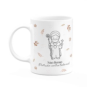 Caneca Religiosa Santinhos - São Bento - 325ml