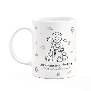 Caneca Religiosa Santinhos - São Franciso de Assis - 325ml