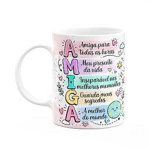 Caneca Amizade - Definição da palavra amiga