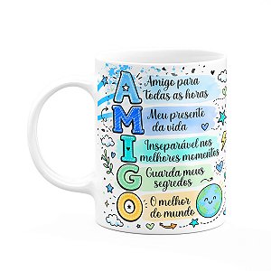 Caneca Amizade - Definição da palavra amigo