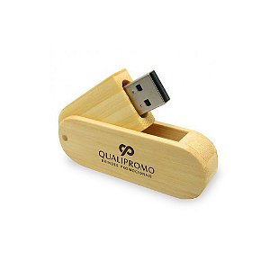 Pen drive ecológico giratório personalizado - Cód.: PECGQ