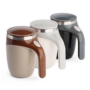 Caneca plástica e inox 400 ml. com misturador personalizada. - Cód.: CA0170AQ