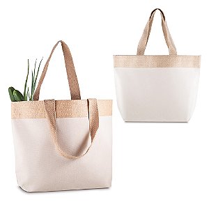 Sacola em Algodão e Juta 220g/m² (34x48x15cm) - Cód.: BAC011P
