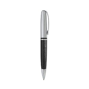 CANETA METAL BRILHANTE C/ COURO - Cód.: ER133B