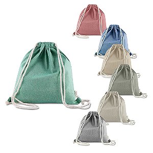 Sacola/Mochila em algodão mescla reciclado 140g/m² - Cód.: BP0011