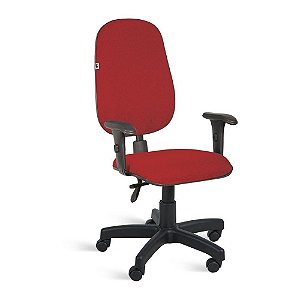 Cadeira Presidente Back System Braços Tecido Vermelho
