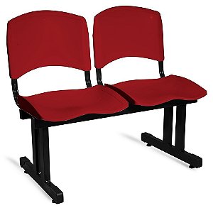 Longarina Plástica 2 Lugares A/E Vermelho Lara