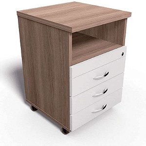 Gaveteiro Volante 3 Gavetas e 1 Vão para Mesa de Escritório com Tampo de 18mm Star MV213