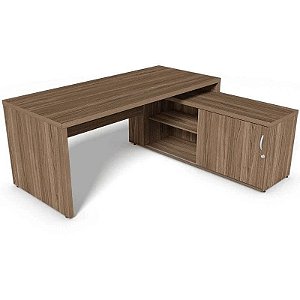 Mesa com Armário Lado Direito Escritório Tamburato com Tampo de 37mm Classic MV229