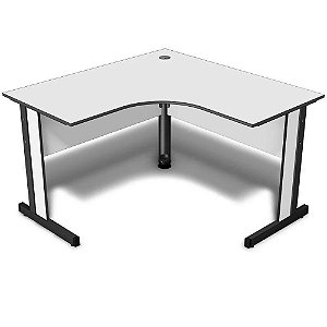 Mesa de Escritório em L Canto Reto com Tampo de 15mm Light MV239