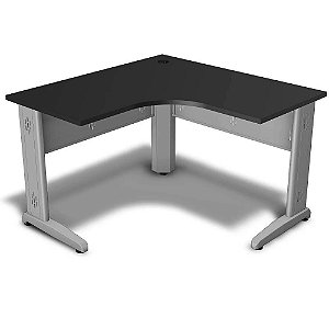 Mesa de Escritório em L Canto Reto com Tampo de 25mm Stillus MV247