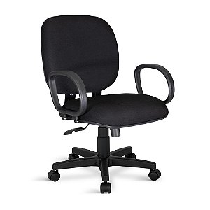 Cadeira Obeso Tecido Plus Size Giratória Relax Preto