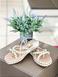 Sandália Amarração e Cordas Lohaz Off White