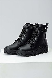Bota Coturno Tira Strass Lohaz Preto