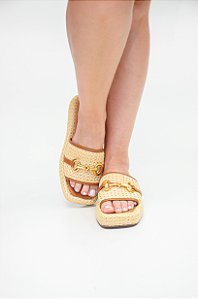 Tamanco Flatform Aura Lohaz Natural