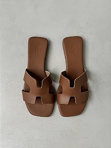 Tamanco Flat Helen Lohaz Caramelo