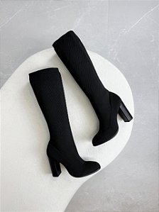 Bota Malha Knit Amara Lohaz Preto