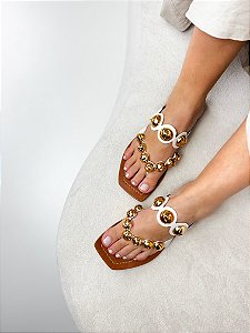 Tamanco Flat Niva Lohaz Off White