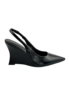 Elise - Sapato Feminino Slingback Anabela Preto