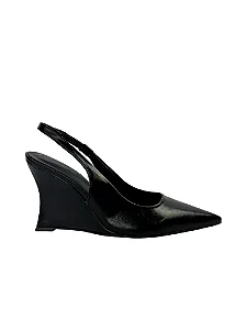 Elise - Sapato Feminino Slingback Anabela Preto