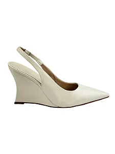 Elise - Sapato Feminino Slingback Anabela Off White