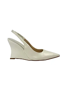 Elise - Sapato Feminino Slingback Anabela Off White