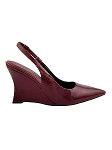 Elise - Sapato Feminino Slingback Anabela Marsala