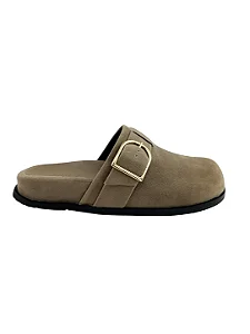 Haia - Tamanco Clog Camurça Taupe