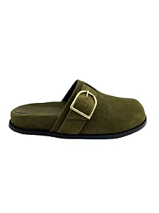 Haia - Tamanco Clog Camurça Musgo
