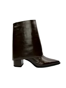 Diana - Bota Capa Removível Cano Curto Salto Bloco Café