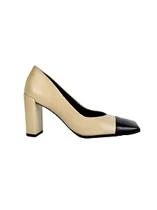 Gabrielle - Sapato Scarpin Bico Quadrado Preto/Nude