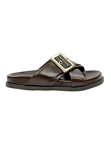 Duda - Tamanco Birken Feminino Tiras em X Fivela Café