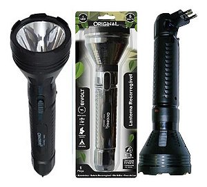 LANTERNA 5W BIVOLT 1 LED - BAT. RECARREGÁVEL