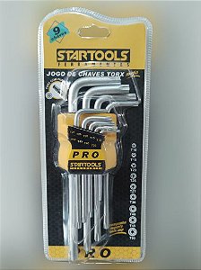 JOGO DE CHAVES TORX PROFISSIONAL MÉDIA - 9 PÇS (T10 A T50)
