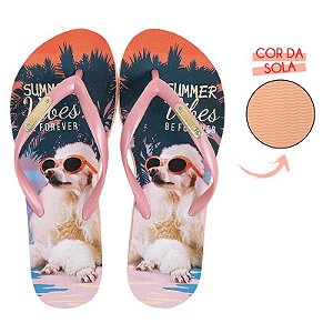 CHINELO - SANDÁLIA BE FOREVER POODLE SUMMER VIBES / NUDE