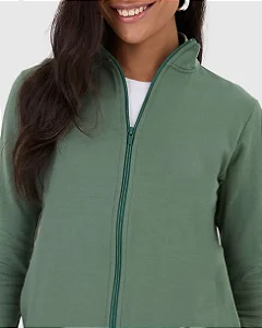 Jaqueta Básica Feminina Gola Alta Moletom Stretch Flanelado - Malwee