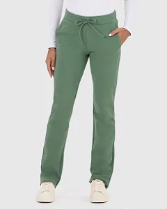 Calça Básica Feminina Reta Em Moletom Stretch Flanelado - Malwee