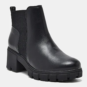 Bota Feminina Casual Cano Curto Salto Bloco Via Marte