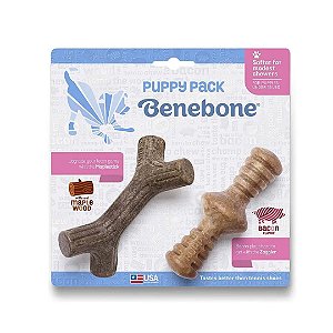 Brinquedo Benebone Puppy 2-pack Maple+Zaggler Bacon