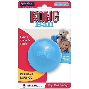 Bola Kong Puppy Recheável Para Cães Filhotes Azul M