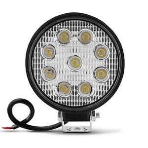PAR FAROL DE MILHA AUXILIAR REDONDO 9 LEDS (MINI) BIVOLT