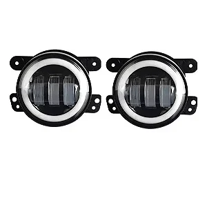 Par Farol ANGEL EYES LED 4 Pol De Neblina UNIVERSAL DRL Jeep Wrangler Jk Dodge